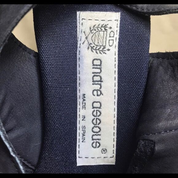 Vintage Handmade Navy Blue Suede Women shoes Size 7 - Picture 10 of 13